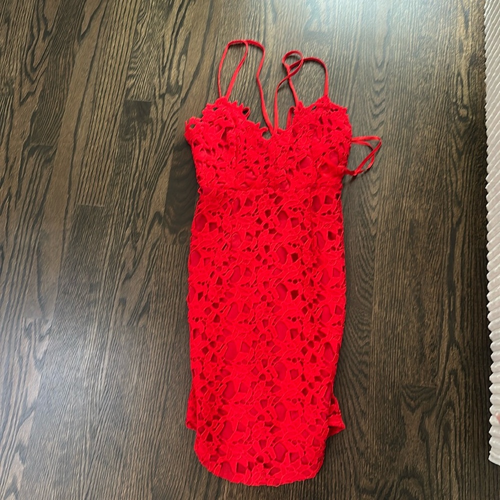 red mini dress